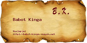 Babot Kinga névjegykártya